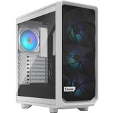 Fractal Design Meshify 2 Compact (White TG Clear Tint) Mid-Tower Tempered Glass RGB High-Performance Gaming Case w/ Type-C & 4x120mm Aspect 12 RGB PWM Fans | FD-C-MES2C-08 | - CompuMe